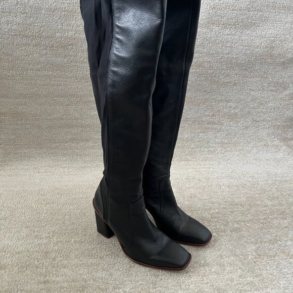 Vince Camuto Dreven Black Over the Knee Chunky Heels Boots 9.5 - Picture 4 of 10